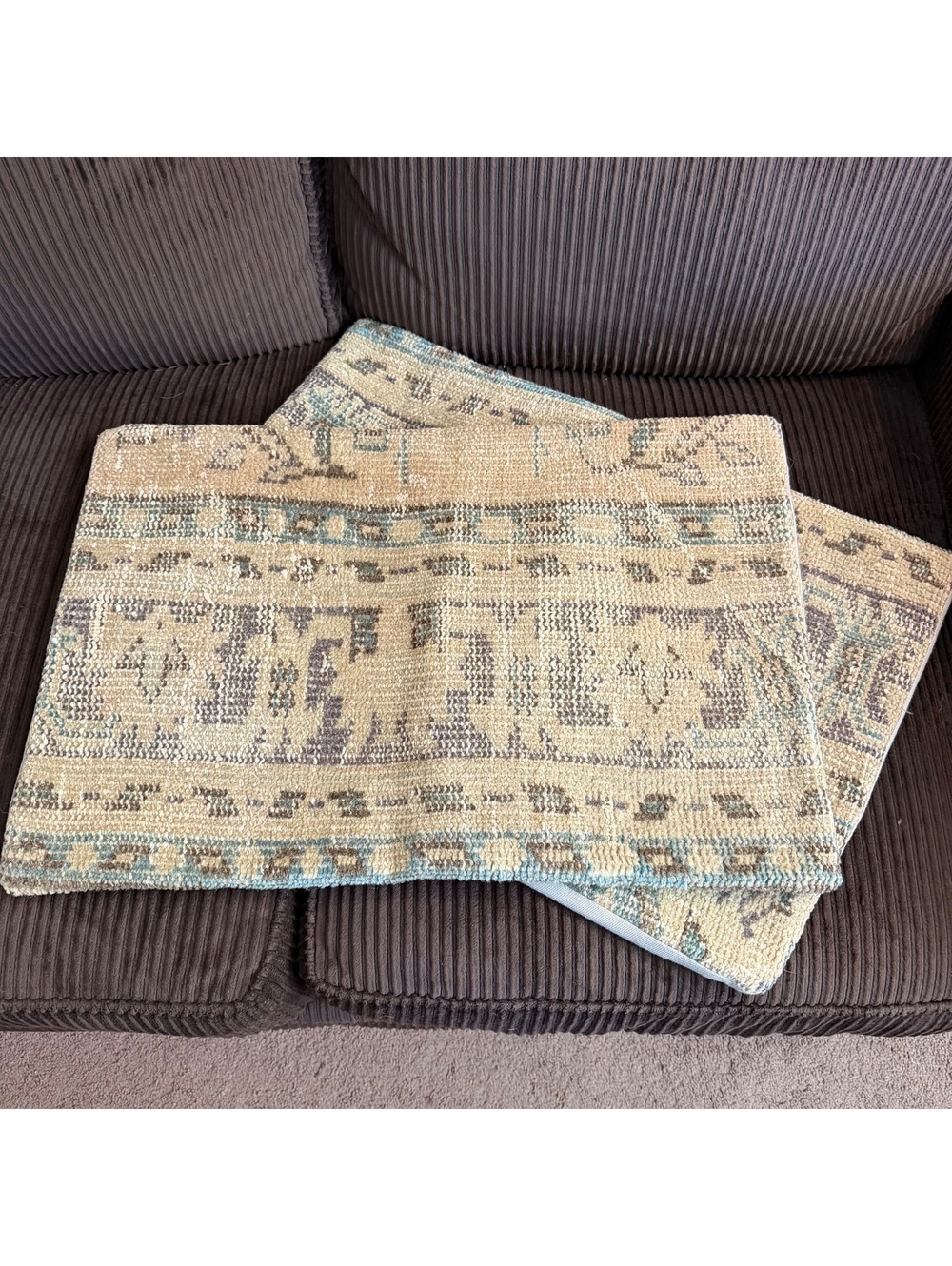 (2) Vintage Turkish textile pillow covers